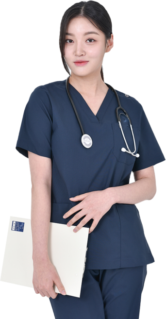 브이넥 여성 스크럽복 간호복 상의