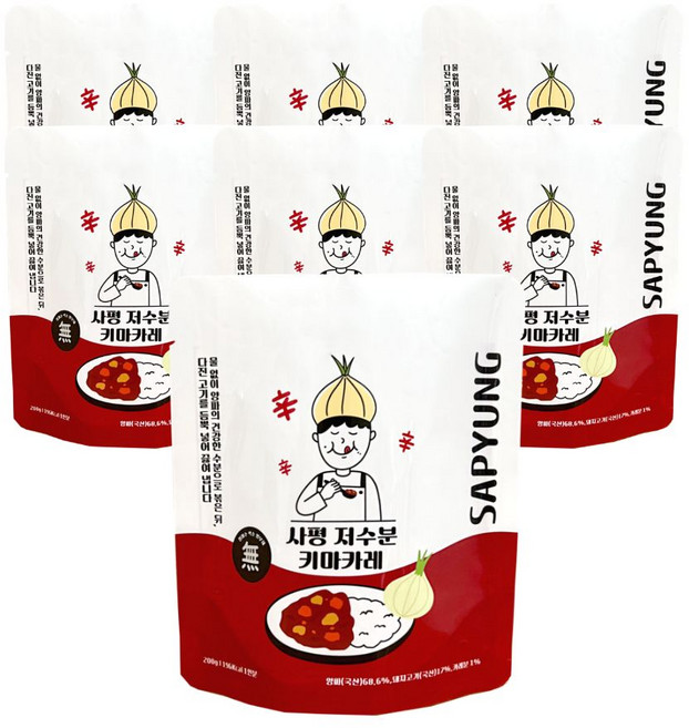 사평 물없이 양파로 만든 저수분 키마카레 매콤한맛 일본카레, 7개, 200g