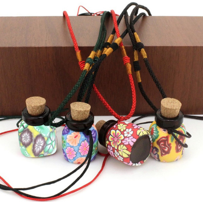 아로마 목걸이 꽃 도자기 2ml 오일병 향기 공병 E221, E221 진그린, 1개