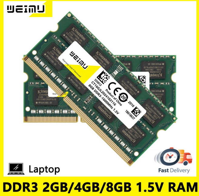 노트북 메모리 램 DDR3 2GB 4GB 8GB 1066 1333 1600MHz PC3 8500 10600 12800 204 핀 1.5V 비-Ecc 버퍼링되, 05 DDR3 2GB 1600 2Pcs