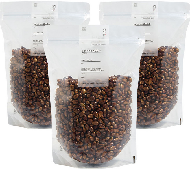 방앗간청년 압력으로 볶은 옥수수차, 500g, 3개, 1개입