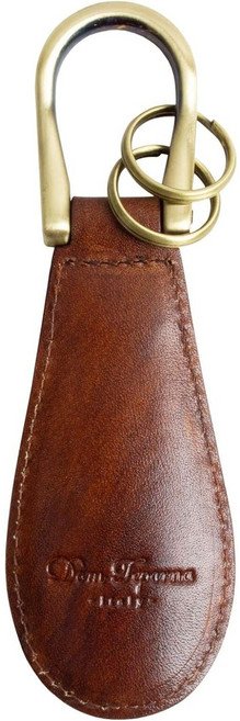일본직발송 4. [Dom Teporna] 구두주걱 가죽 휴대용 미니 슈혼 열쇠고리 그라데이션 이탈리안 가죽 키링, One Size_다크브라운, 1개, 다크브라운
