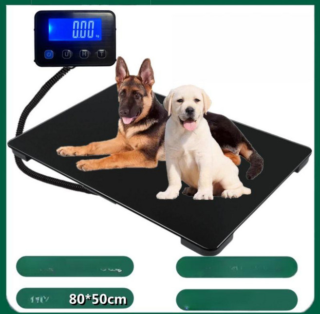 대형견 몸무게 측정기 전자 반려동물 반려견 저울 강아지, 1개, 블랙 80 x 50cm 충전식 200kg, 배터리