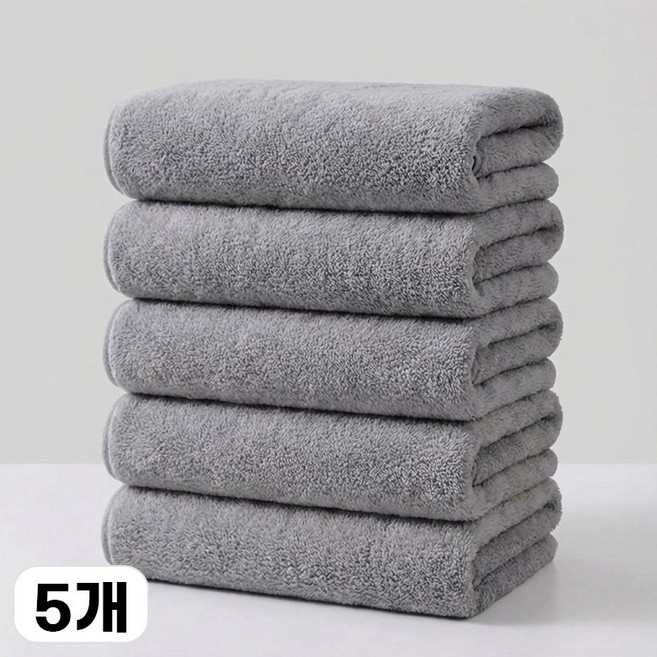 아호메오네 두꺼운 호텔 수건 3초 흡수 털 빠짐 없음 100g, 5개, 회색