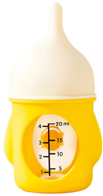 둥둥펫 반려동물 급여량 조절 실리콘 젖병, 1개, 옐로우 - 쿠팡