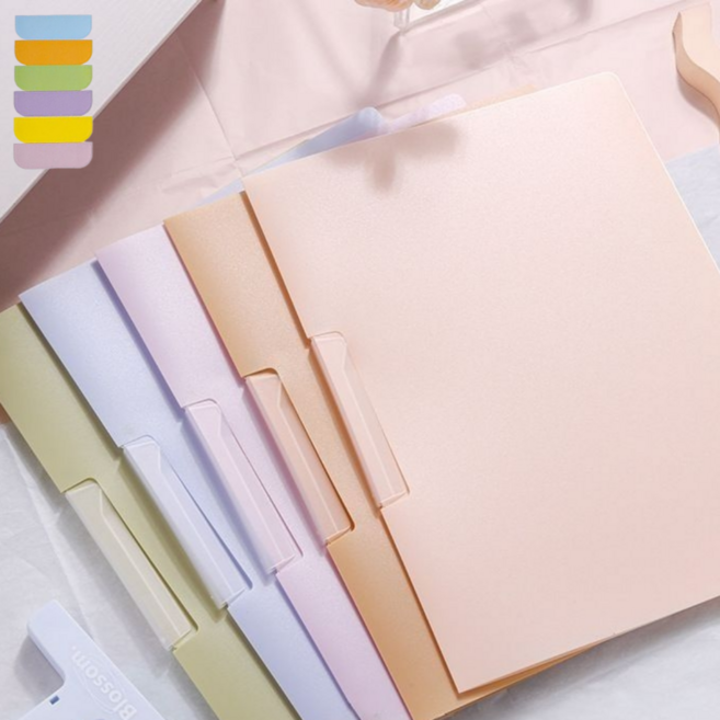 오키지 그라데이션 반투명 회전 클립 파일, 10개, 모란디믹스