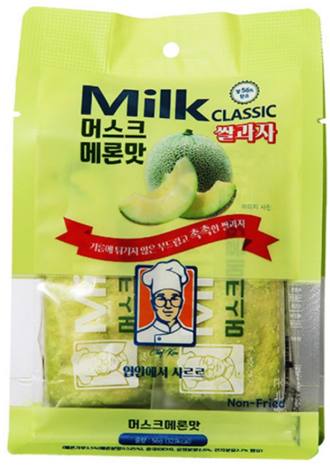 밀크클래식쌀과자 머스크메론맛, 56g, 12개