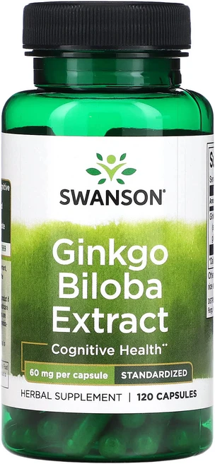 몸관리하세요 겨울입니다 Swanson 은행나무 추출물 60mg 캡슐 120정 특별관리진행, 1개 - 쿠팡