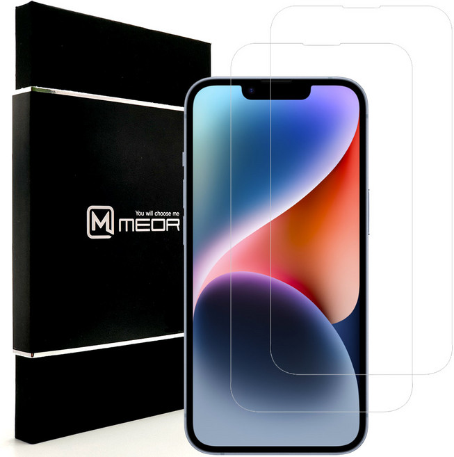 메오르 나노 글래스 강화유리 액정보호필름 2p 세트, 1세트