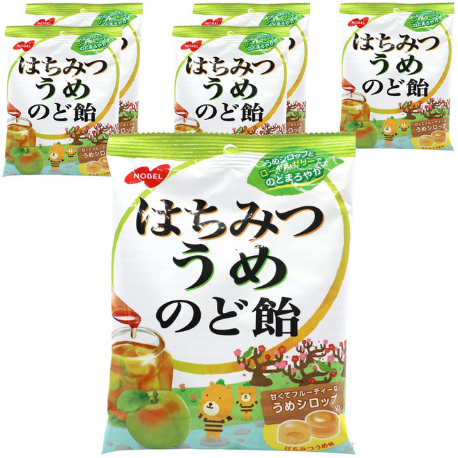 Nobel 蜂蜜梅子潤喉糖, 6個, 110g