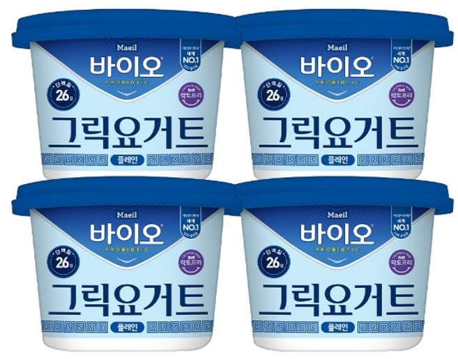 매일유업 매일 바이오 그릭요거트 플레인 400g 4개