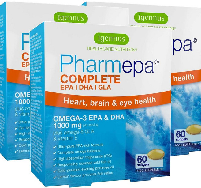 영국 이게누스 Igennus Pharmepa 파메파 컴플리트 오메가3 EPA & DHA 1000mg, 3개, 60정