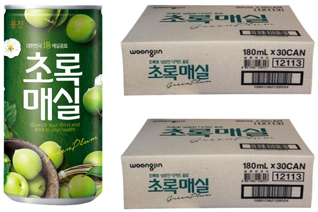 웅진 초록매실 페트, 180ml, 60개