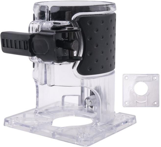 WU601 용 RT0701C 용 목재 라우터베이스 전기 트리머베이스 목공 트리밍 밀링 머신베이스, 투명하고 검은 색