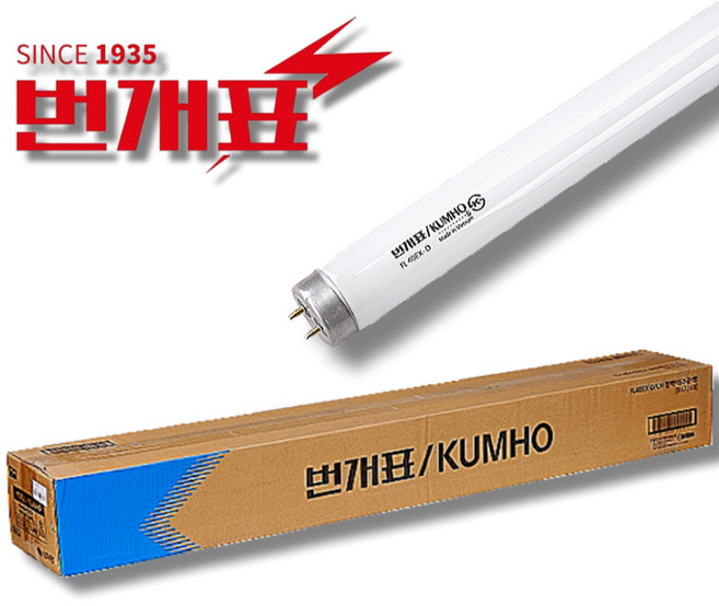 [번개표] 삼파장 직관형광등 40W 주광색 1박스 (20개입), 20개