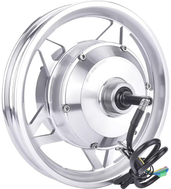 전기자전거 휠 모터 고속 14인치 스쿠터 전기 전륜 부속 6홀, 12인치후륜/좌측/실버/디스크/36V350W