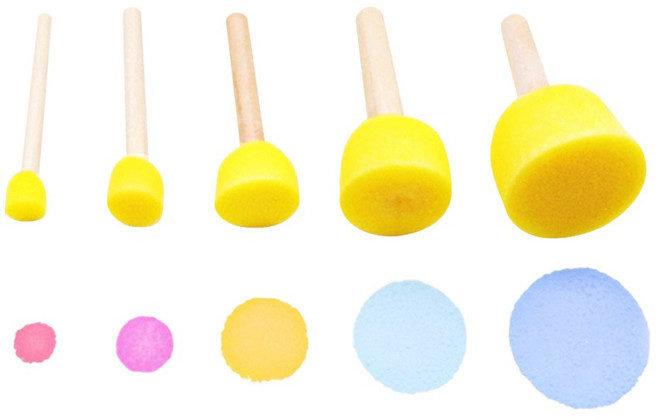 스텐실 스펀지 원형 도장 세트 (5pcs세트), 단품