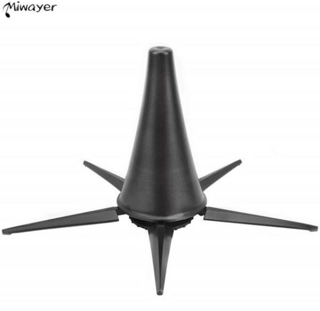 Miwayer 클라리넷 스탠드 블랙 휴대용 거치대 접이식 지지대 금속 5 다리 관악기 액세서리, 1개, 01 Black