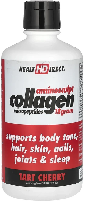 Health Direct AminoSculpt® 콜라겐 미량펩타이드 타트체리 맛 18g 887ml(30fl oz), HealthDirectAminoSculpt콜라겐미량펩타, 1개, 887ml - 쿠팡