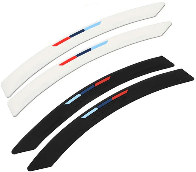 락모터스 자동차 3선 휀다가드 좌우 휀다몰딩 라인몰딩 흠집방지 가니쉬 도어가드 보호대, 1세트, 화이트