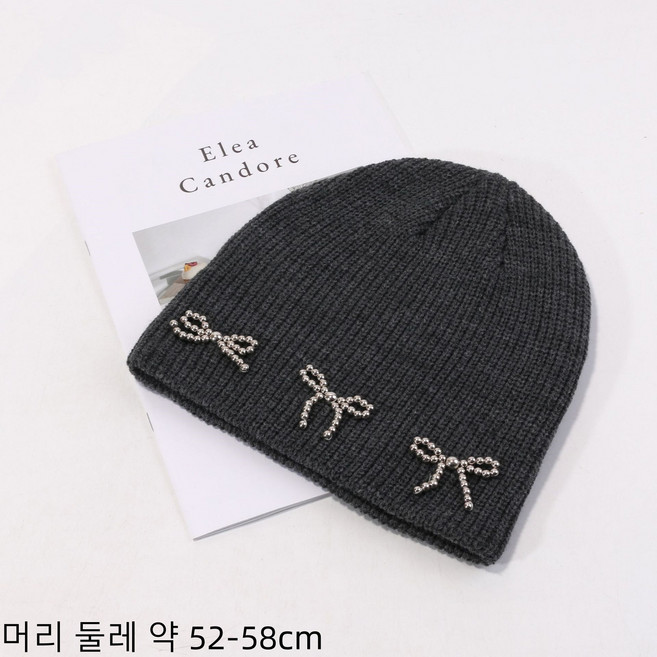 [재고 정리 세일]여자 리본 니트 모자 가을겨울 패션 털모자 얼굴 작아 보이는 루즈핏 비니