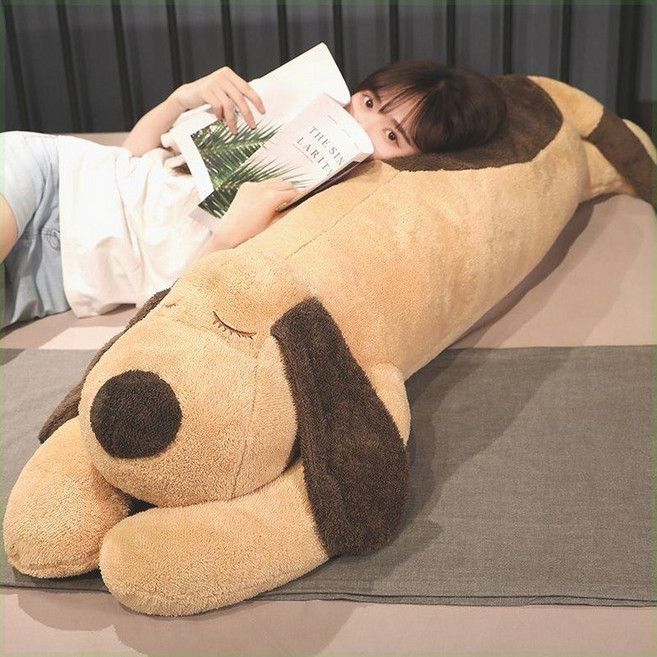 강아지 바디필로우 안고자는베게 대형쿠션 애착 롱베게 특대형 150cm 180cm 긴쿠션, 1. 브라운