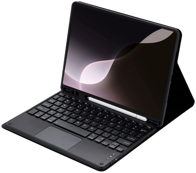 聆翔 磁吸式藍牙鍵盤保護套 軌跡觸控板, 黑色,iPad 第7-9代, 1個