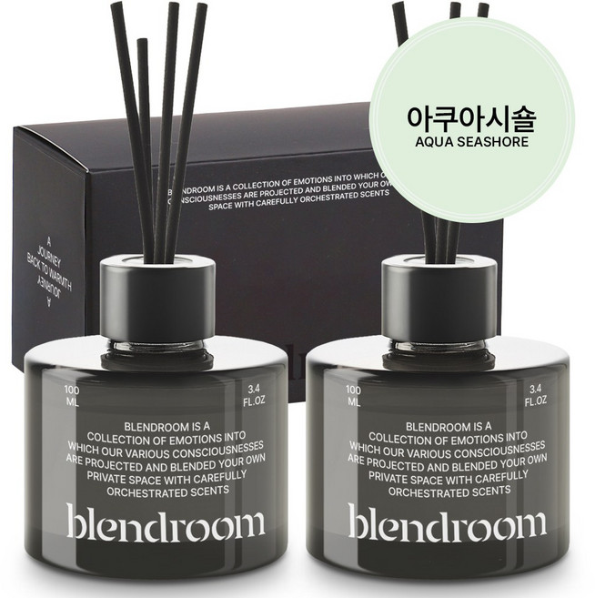 블랜드룸 생활용 디퓨저 1+1, 아쿠아시숄, 2개, 100ml