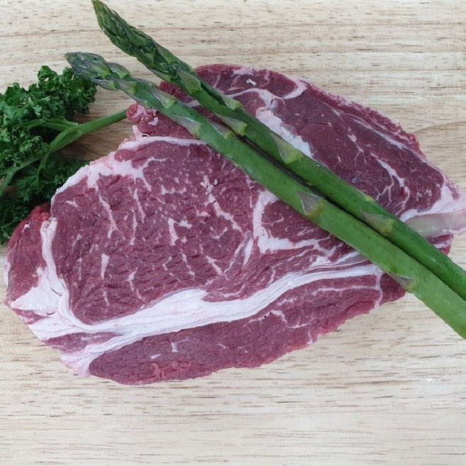 1등급 육우 꽃등심 립아이 스테이크, 1개, 600g