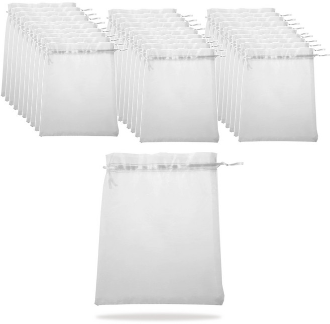 제로리빙 다용도 선물 포장 망사주머니, 100개, 화이트