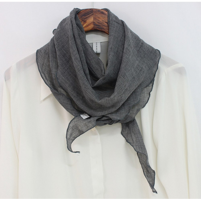 로튼 국내제작 삼각 무지 스카프 머플러 면 심플 우아함 봄 스카프 여성 남성
