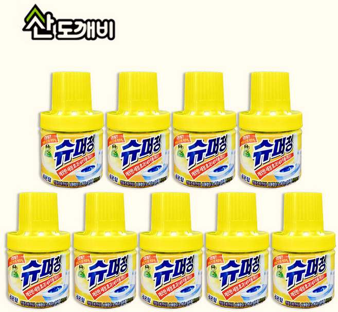 산도깨비 슈퍼청 레몬향 라벤더향 180g 변기세정제 병타입, 9개