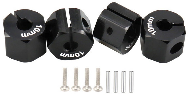 호환 알루미늄 어댑터 육각 드라이브 허브 나사 포함 RC 자동 트랙 트럭 HSP HPI 타미야 트랙사스 슬래시 5mm 6mm 7mm 8mm 9mm 10mm 11mm 12mm, 10mm black, 1개