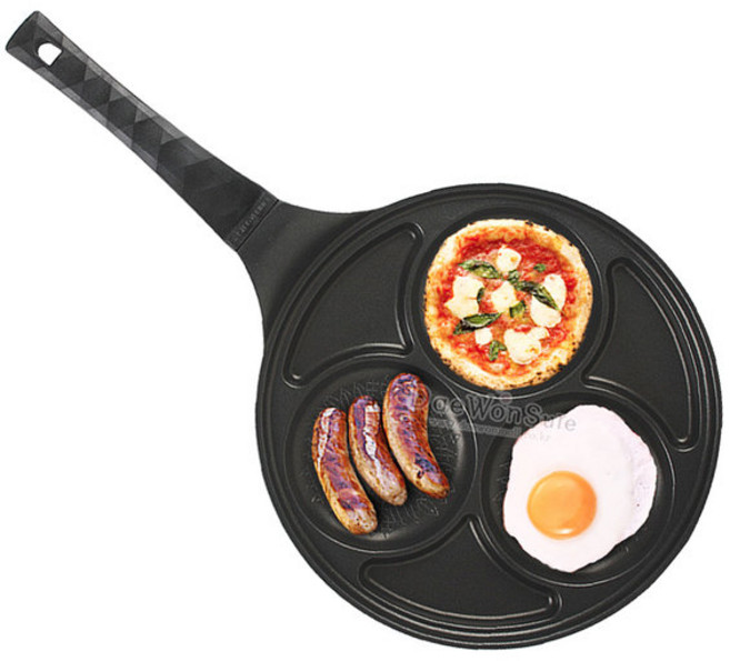 퀸센스 모아 원형 에그팬 28cm (3구 나눔팬 후라이팬, 1개