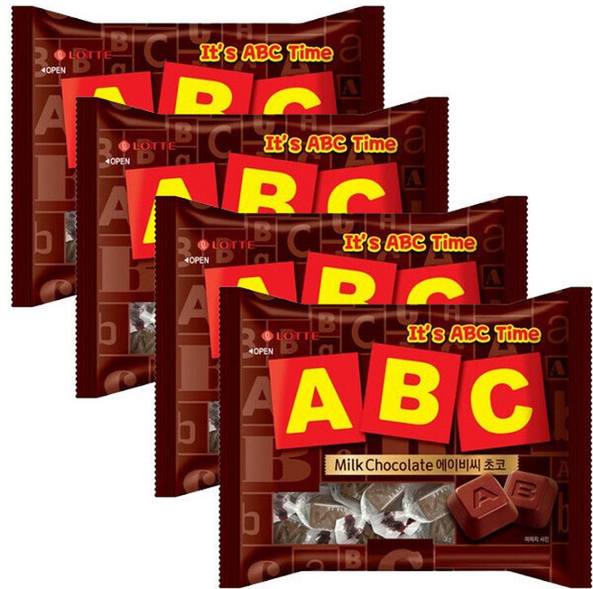 ABC초콜릿 187g X 4개