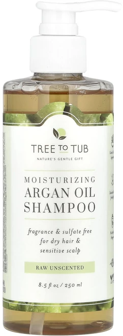 Tree To Tub 모이스처라이징 아르간오일 샴푸 건조한 모발 및 민감한 두피용 무향 250ml(8.5fl oz), TreeToTub모이스처라이징아르간오일샴푸건조한모발및민, 1개, 250ml - 쿠팡