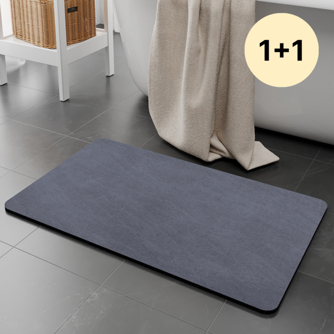 행쇼핑 욕실 발매트 규조토 미끄럼방지, 2개, 네이비블루(사각형)