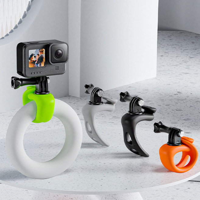 텔레신 액션캠 실리콘 봉클램프 마운트, 오렌지, 1개