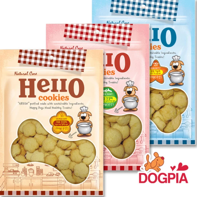 네츄럴코어 - 강아지 쿠키 비스켓 크래커 + 스페샬푸드4p, 헬로 쿠키 220g - 3종셋트, 220g, 1개 - 쿠팡