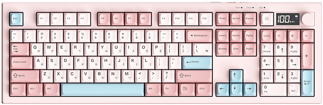AULA 독거미 한글 저소음 펀키스 유무선 멤브레인 키보드, 핑크, S102Pro, 제조사축