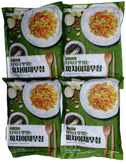 반찬단지 짜사이무침 중국 짜사이 짜차이 채무침, 1kg, 4개