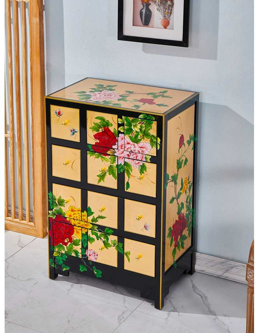 골동품감정 4단 보석함 수납장 자개장 클래식 나비장, 금박소6통 43x36x73cm