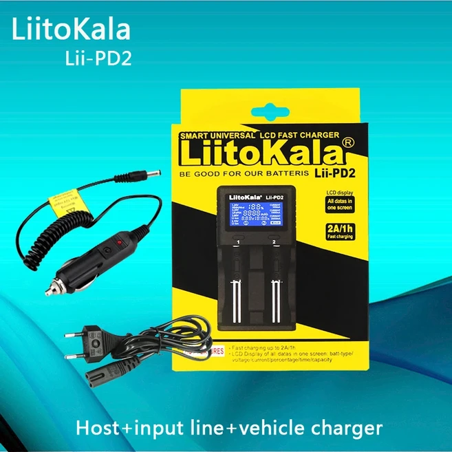 Liitala Lii-PD4 18650 배터리 충전기 1.2V 3.7V NiMH 26650 21700 AA LiFePO4, 02 영국, 01 Lii-PD2 Full set