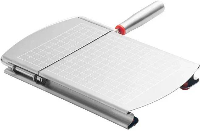 스테인리스 스틸 치즈 슬라이서 커터 다용도 식품 칼날 포함 보드 정확한 크기 눈금, 1개