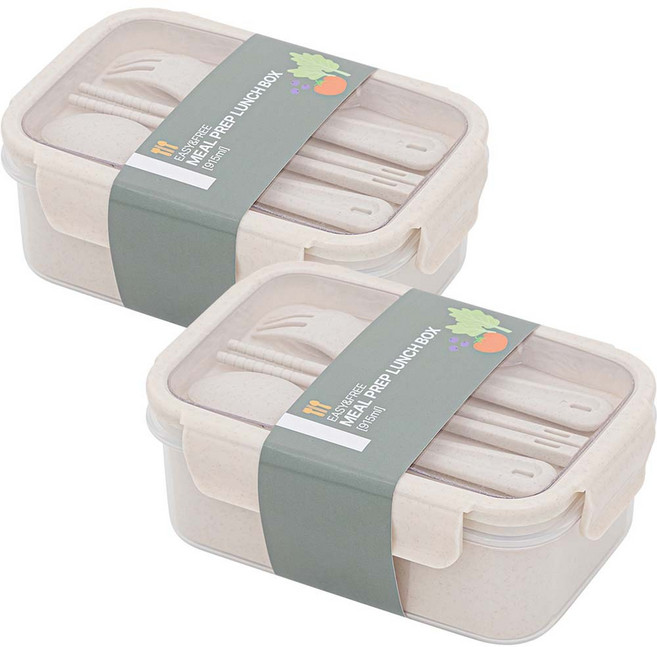 이지앤프리 밀프랩 도시락통 1호 세트, 혼합색상, 2개