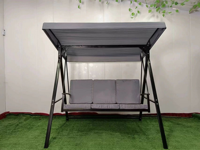 야외 흔들 그네 해먹 마당 인테리어 루이자몰 테라스, 3인용 강화+차양막 화이트
