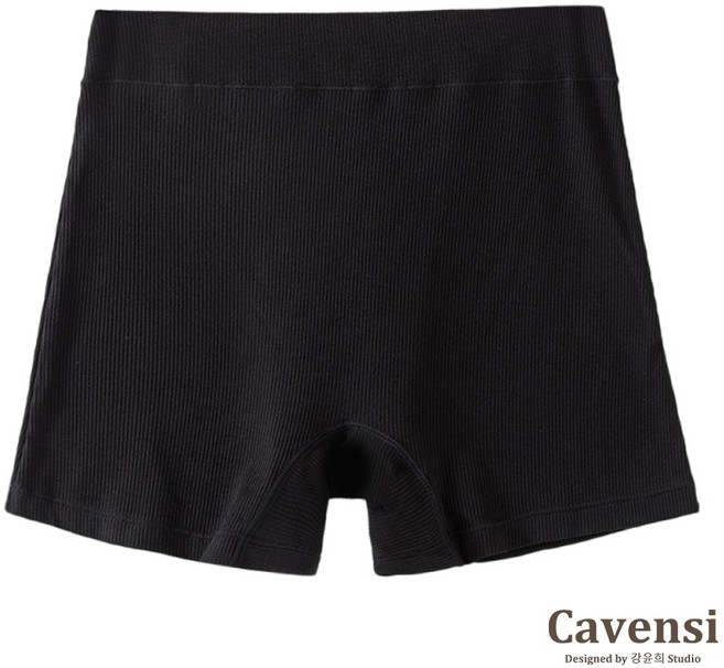 Cavensi 涼感打底褲 安全褲 莫代爾 高腰 防走光 無痕平角內褲 A110, 性感黑色,1XL（建議58~63公斤）