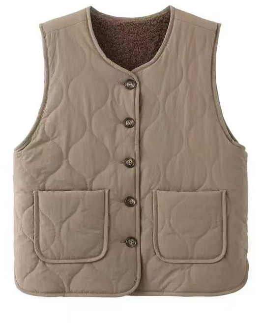 마스우노 여성 겨울 봄 가을 양면용 조끼 빅사이즈 경량 조끼 패딩 조끼 누빔 조끼