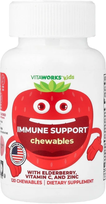 VitaWorks Kids Support Mixed Berry 120 Chewables, 1개, 120정 - 쿠팡