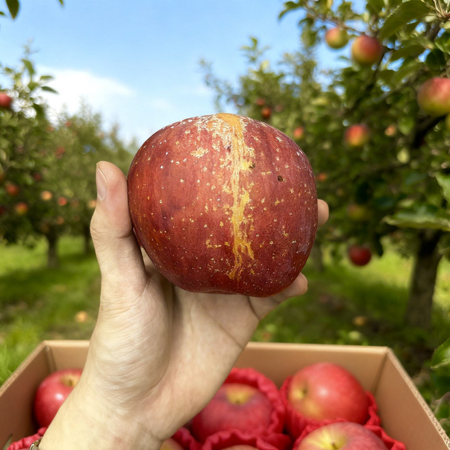 [고당도 보장] 공판장 출하 반품걱정없는 부사 꿀 사과 산지직송 18브릭스, 1박스, 5kg (가정용)
